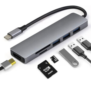 AIRSKY 6IN1 USB-C HUB + CARD READER WITH 4K HDMI PORT